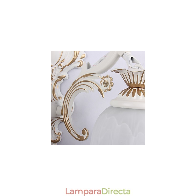 Pintura contemporánea moderna para apliques de pared con luz descendente.