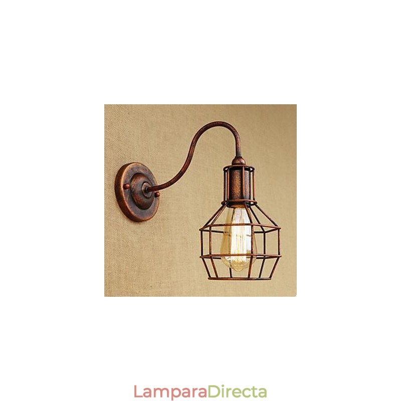 Lámpara de pared americana de brazo largo con diseño nostálgico y retro, creativa, de color óxido, para estudio o sala de estar.