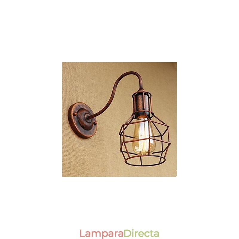 Lámpara de pared americana de brazo largo con diseño nostálgico y retro, creativa, de color óxido, para estudio o sala de estar.