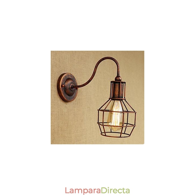 Lámpara de pared americana de brazo largo con diseño nostálgico y retro, creativa, de color óxido, para estudio o sala de estar.