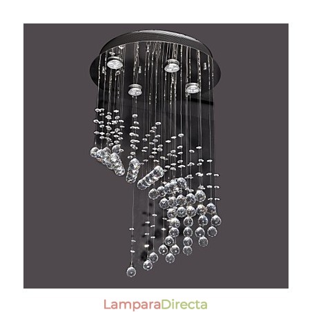 Lámpara de techo moderna contemporánea de metal cromado y cristal Lámpara de techo moderna contemporánea de metal cromado y cristal