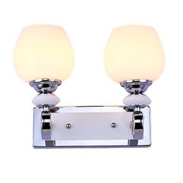 Aplique de pared con luz ambiental, protección ocular y brazo oscilante, con acabado electrochapado contemporáneo moderno.