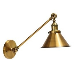 Aplique de pared de metal vintage, lámpara de pared industrial retro con pantalla ajustable, accesorios de iluminación nocturna