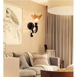 Lámpara de pared sencilla para sala de estar, lámpara de hierro decorativa para dormitorio, lámpara de noche, lámpara de pasillo