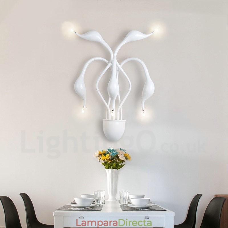 Aplique de pared con luz ambiental moderna y contemporánea en varios colores Swan Head