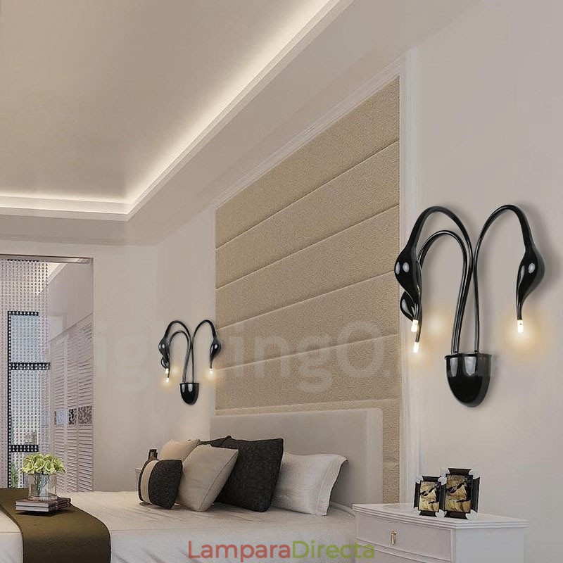 Aplique de pared con luz ambiental moderna y contemporánea en varios colores Swan Head