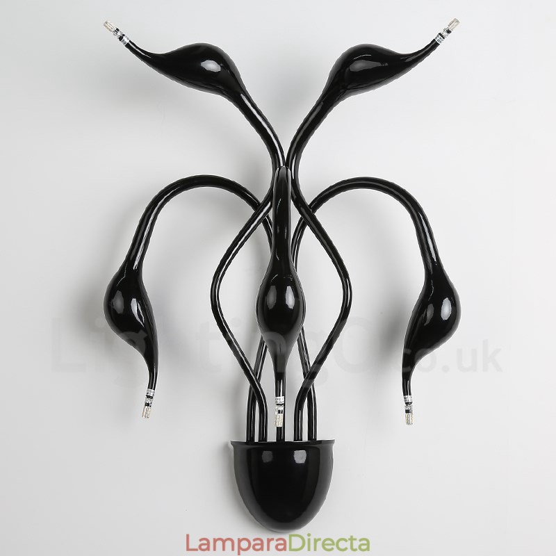 Aplique de pared con luz ambiental moderna y contemporánea en varios colores Swan Head