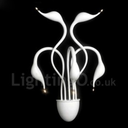 Aplique de pared con luz ambiental moderna y contemporánea en varios colores Swan Head