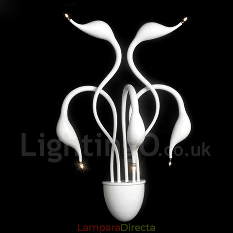 Aplique de pared con luz ambiental moderna y contemporánea en varios colores Swan Head