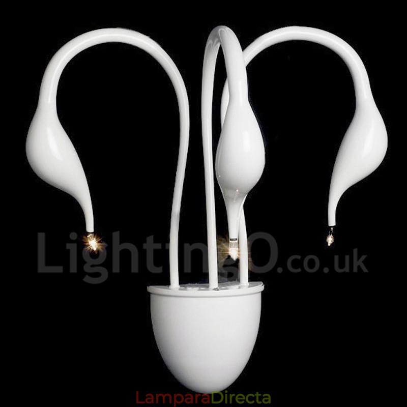 Aplique de pared con luz ambiental moderna y contemporánea en varios colores Swan Head