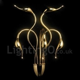 Aplique de pared con luz ambiental moderna y contemporánea en varios colores Swan Head