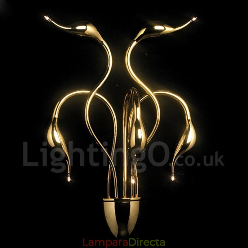 Aplique de pared con luz ambiental moderna y contemporánea en varios colores Swan Head