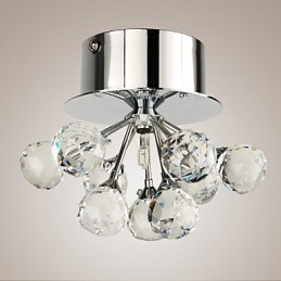 Lámpara empotrada moderna de metal cromado estilo mini de cristal contemporáneo