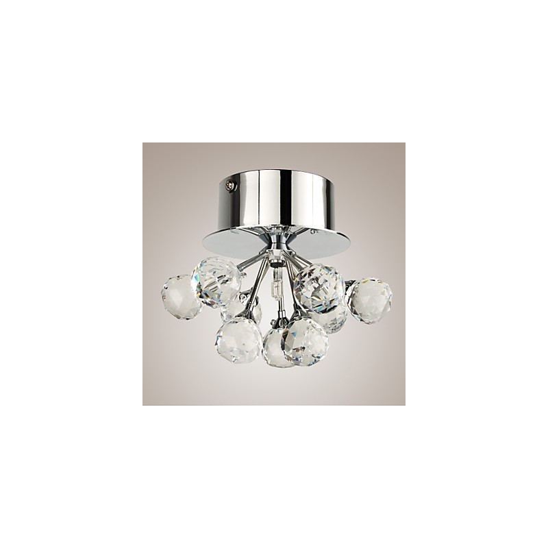 Lámpara empotrada moderna de metal cromado estilo mini de cristal contemporáneo