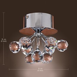 Lámpara empotrada moderna de metal cromado estilo mini de cristal contemporáneo