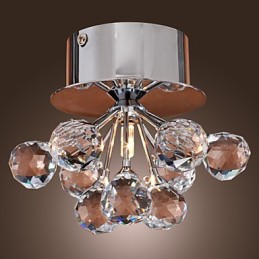 Lámpara empotrada moderna de metal cromado estilo mini de cristal contemporáneo