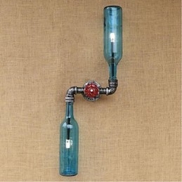 Aplique de pared de latón rústico Lodge para luz ambiental, luz de pared azul