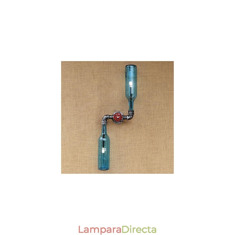 Aplique de pared de latón rústico Lodge para luz ambiental, luz de pared azul