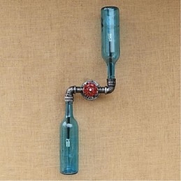 Aplique de pared de latón rústico Lodge para luz ambiental, luz de pared azul