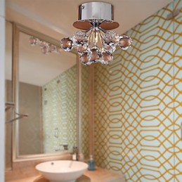 Lámpara empotrada moderna de metal cromado estilo mini de cristal contemporáneo