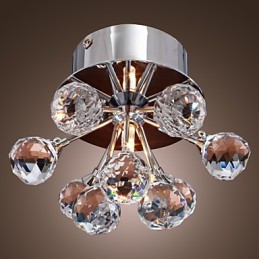 Lámpara empotrada moderna de metal cromado estilo mini de cristal contemporáneo