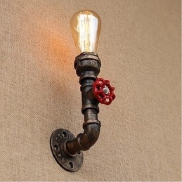 Lámpara de pared pequeña decorativa con pipa de agua sencilla y nostálgica