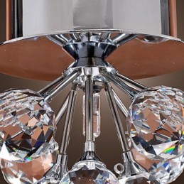 Lámpara empotrada moderna de metal cromado estilo mini de cristal contemporáneo