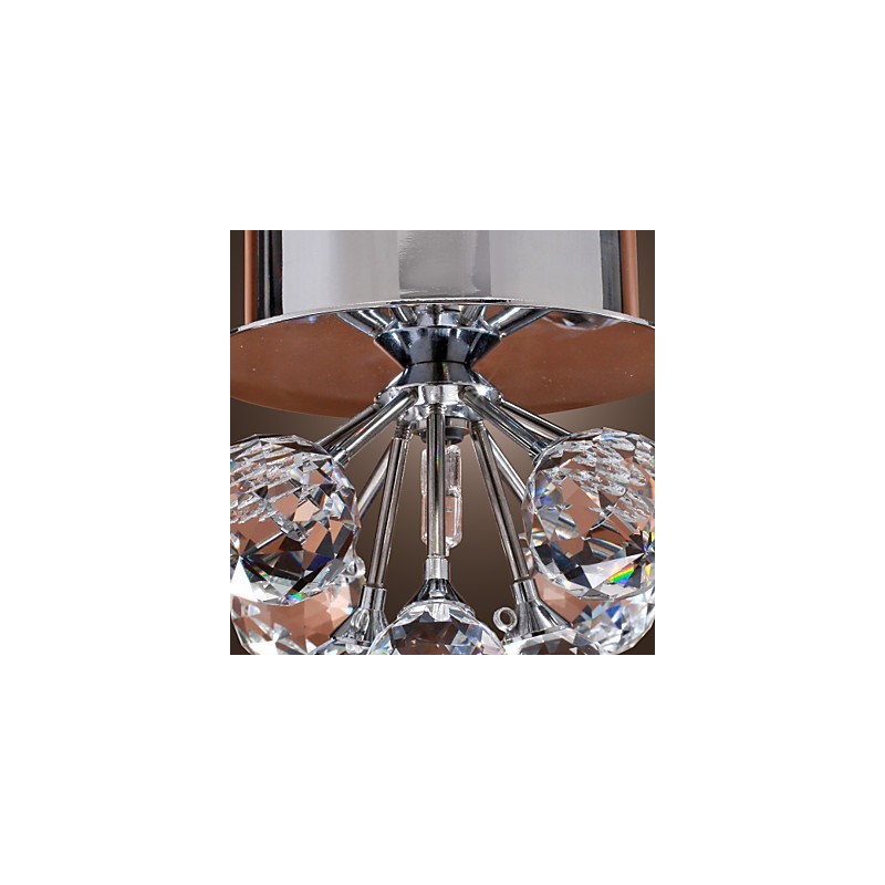 Lámpara empotrada moderna de metal cromado estilo mini de cristal contemporáneo