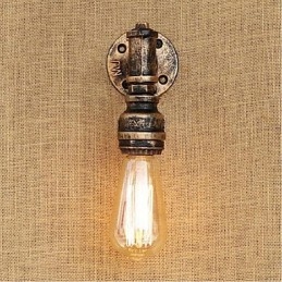 Apliques de pared con luz ambiental de estilo rústico tipo cabaña.
