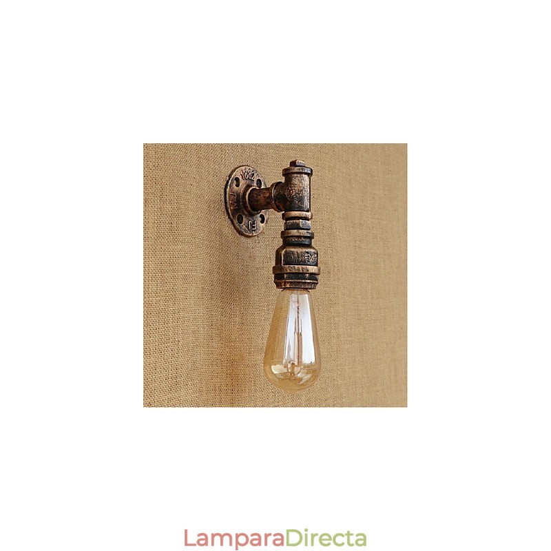 Apliques de pared con luz ambiental de estilo rústico tipo cabaña.