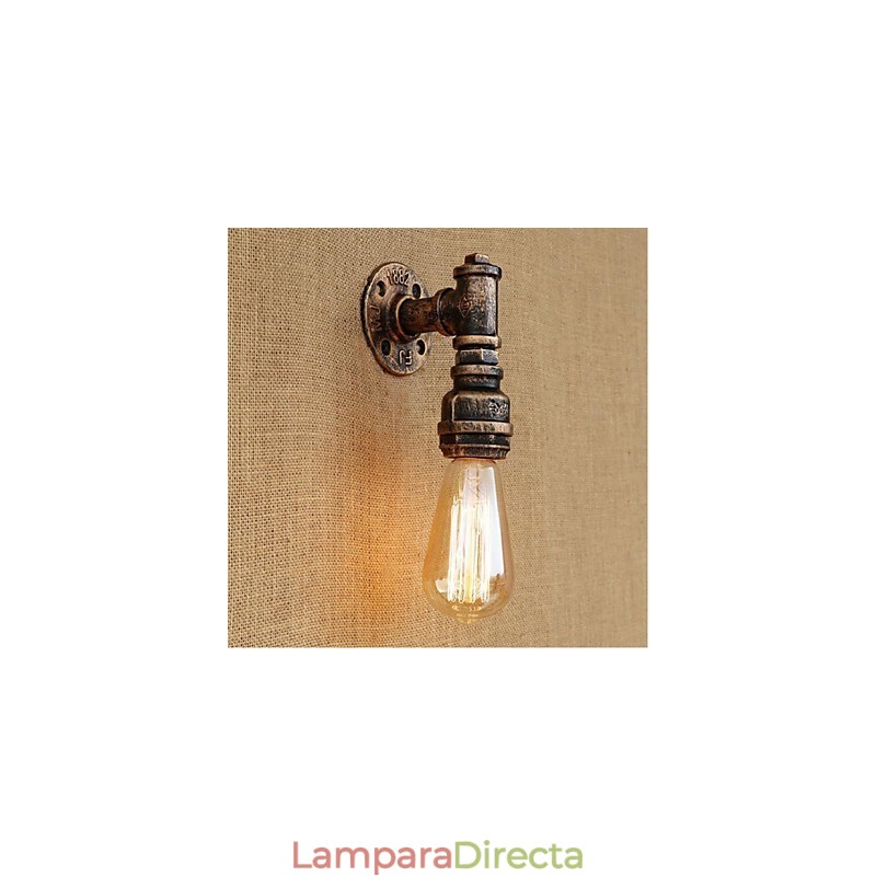 Apliques de pared con luz ambiental de estilo rústico tipo cabaña.