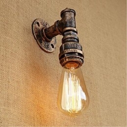 Apliques de pared con luz ambiental de estilo rústico tipo cabaña.