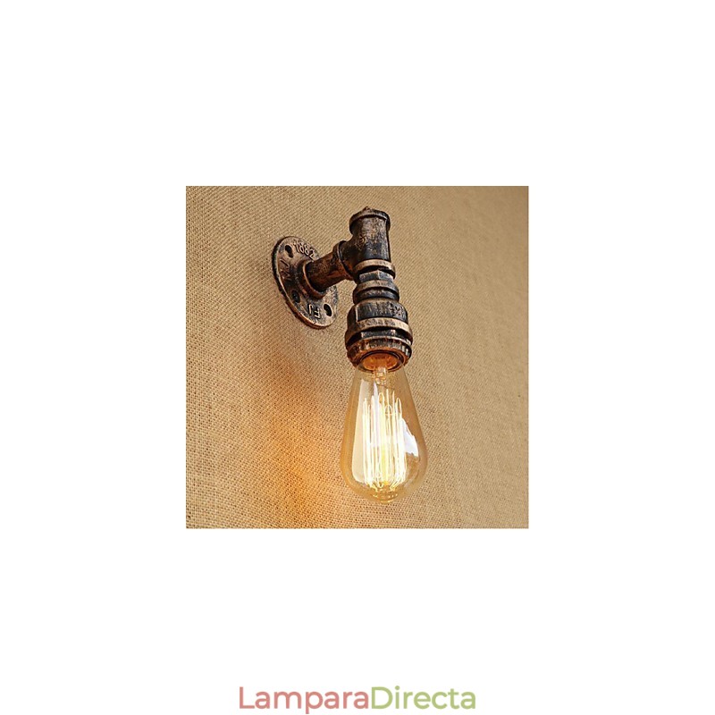 Apliques de pared con luz ambiental de estilo rústico tipo cabaña.
