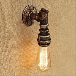Apliques de pared con luz ambiental de estilo rústico tipo cabaña.