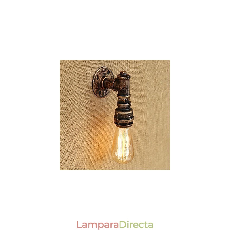 Apliques de pared con luz ambiental de estilo rústico tipo cabaña.