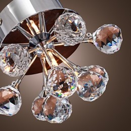 Lámpara empotrada moderna de metal cromado estilo mini de cristal contemporáneo