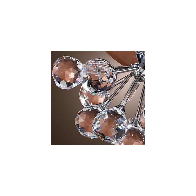 Lámpara empotrada moderna de metal cromado estilo mini de cristal contemporáneo