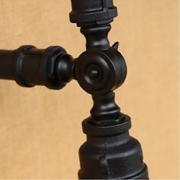 Aplique de pared con luz ambiental de estilo rústico tipo cabaña, color negro