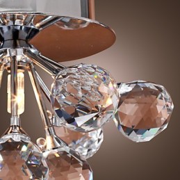Lámpara empotrada moderna de metal cromado estilo mini de cristal contemporáneo