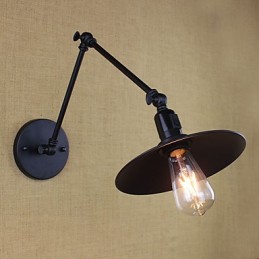 Apliques de pared con luz descendente de brazo oscilante estilo mini con pintura rústica