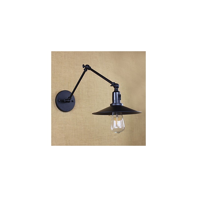 Apliques de pared con luz descendente de brazo oscilante estilo mini con pintura rústica