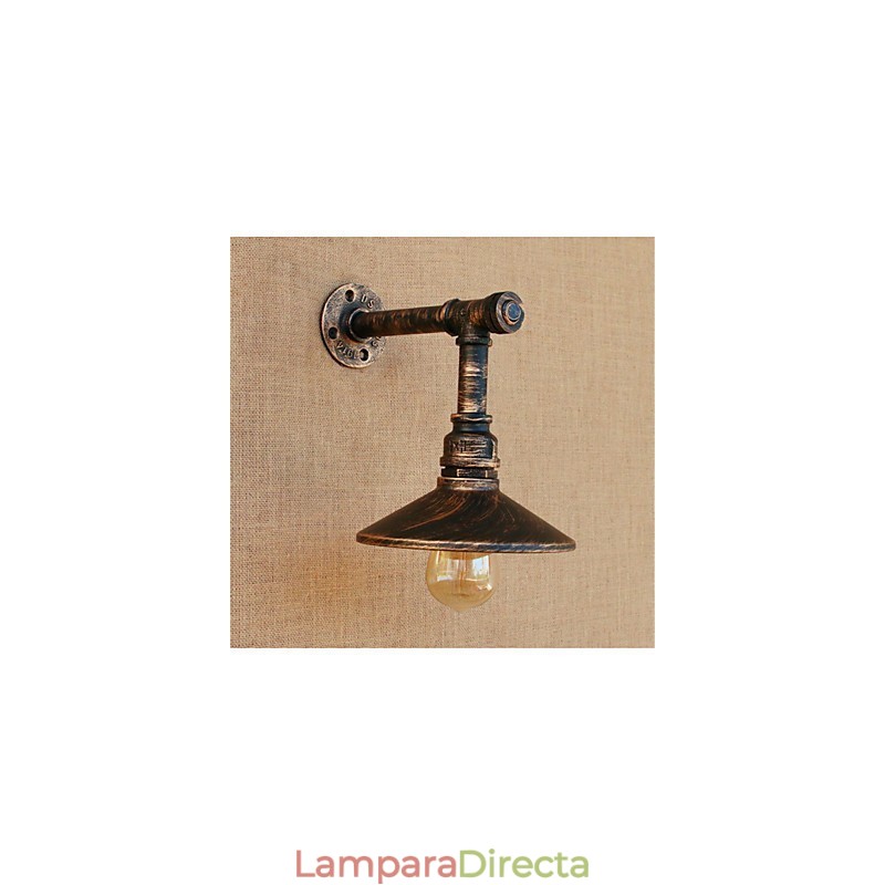 Aplique de pared rústico de latón antiguo estilo campestre para iluminación ambiental.