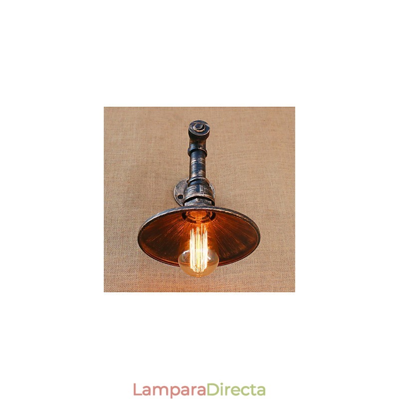 Aplique de pared rústico de latón antiguo estilo campestre para iluminación ambiental.