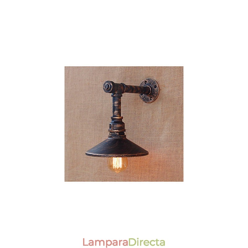 Aplique de pared rústico de latón antiguo estilo campestre para iluminación ambiental.
