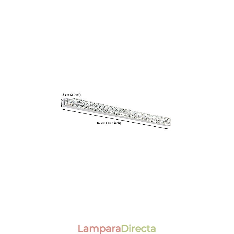 Lámpara de espejo larga de alta calidad para baño, lámpara de pared de metal y cristal.