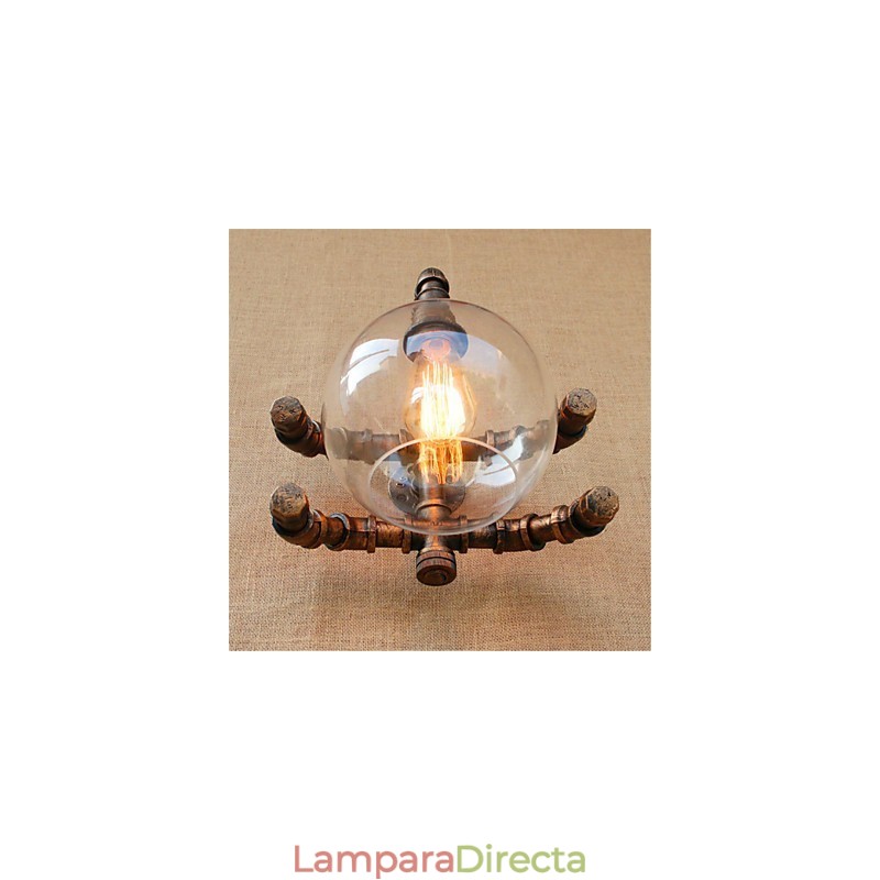 Aplique de pared rústico de latón antiguo estilo campestre para iluminación ambiental.