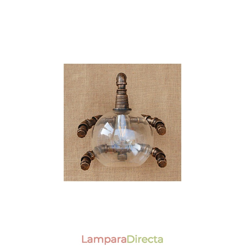 Aplique de pared rústico de latón antiguo estilo campestre para iluminación ambiental.