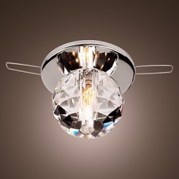 Lámpara empotrada moderna de metal cromado estilo mini de cristal contemporáneo