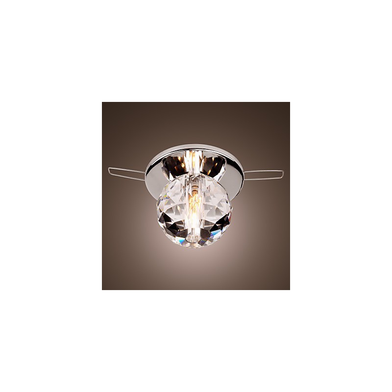 Lámpara empotrada moderna de metal cromado estilo mini de cristal contemporáneo