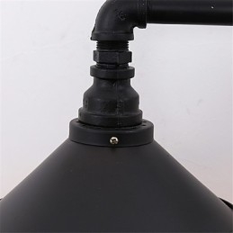 Lámpara de pared de tubo industrial retro de 2 cabezales, sencilla, de metal negro, para loft, comedor, cocina, bar, cafetería, decoración, iluminación